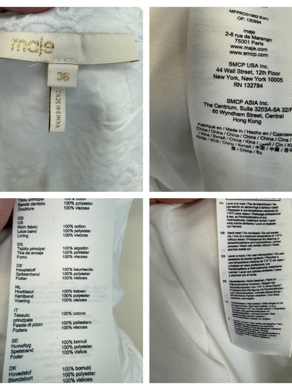 Maje Rayanette Guipure Skater Dress 36 White - Picture 11 of 16
